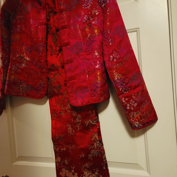 Satin like material pants set - Picture 1 of 16